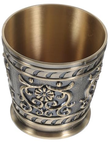Garneck Copa De Cáliz Real De Bronce Taza Vintage De Metal Para Té Casero Taza Decorativa Para Coleccionismo y Decoración De Interiores