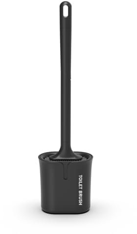 Ibergrif M34156B Escobillas de Baño Silicona, Escobilla WC, Negro