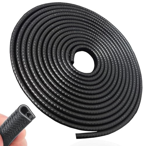 10M Protection de Bord de Portière de Voiture en Caoutchouc Noir, Forme de U sans Colle, Compatible avec la Plupart des Voitures, Installation Facile et Durable