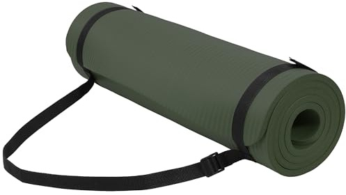 Fitvids Yoga Mat 1/2 Inch Extra Thick High Density Exercise Mat, Green Jasper