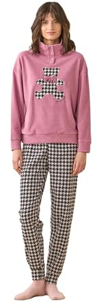 Noidinotte - Pigiama Donna Invernale in Micropile Articolo pidi. - M Rosa
