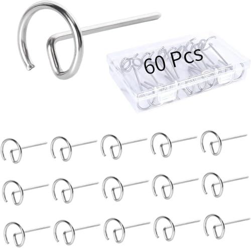 60 Pcs Stainless Steel Mini Skewers for Air Fryer, Mini Kabob Skewers, 1.75 Inch Reusable Round Mini BBQ Skewer for Connect Fruits and Meats