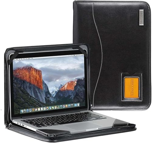 Broonel – Contour Series – svart laptop fodral i läder – kompatibel med HP ZBook Fury G1i 16 mobile Workstation