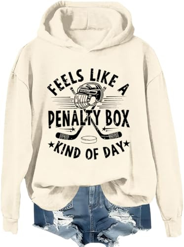 SkyCamps Feels Like A Penalty Box Kind Of Day Hoodie Funny Hockey Game Day Shirts For Women Man Hockey Players Sweatshirt