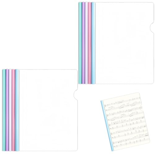 YEDOUALE cartelle A4 plastica copertine Report con Barra Scorrevole 10 Pezzi Trasparente cartelline Documenti Ufficio Scuola Rilegatura Protezione File Formato Universale Resistente