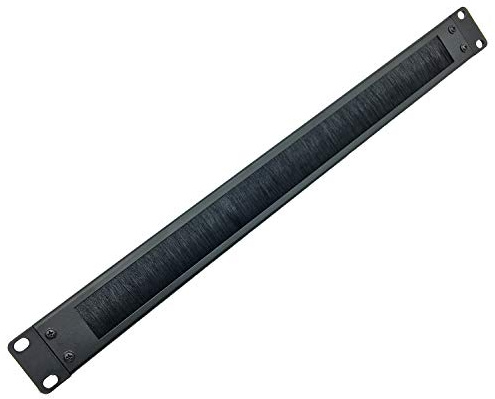 Jingchengmei 1U Disassembled Cable Management Panel with Brush for Cable Entry for 19 Rack or Cabinet Black (BF01UAB2)