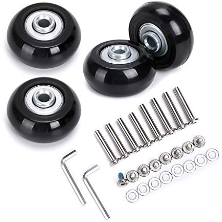 IGNPION 4pcs roulettes de Valise Roues de Rechange réparation de roulements pour Valise de Bagage 40 * 18mm,Noir