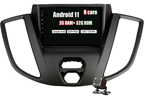 PLOKM 7 Pulgadas Reproductor Multimedia para Coche para Ford Transit 2015 2016 2017 2018 navegación GPS Bluetooth Sistema Android IPS DSP 4G WiFi BT FM Am Carplay RDS DSP GPS Radio de Coche