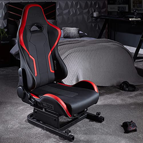 X-Rocker Drift Racing Sim Cockpit Racing Chair with 2.1 Built in Speakers Frame for Steering Wheel Stands, Driving Simulation Chair with Adjustable Sliders and Adjustable Height for Racing Rig - BLACK