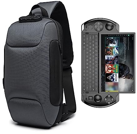 Zaino protettivo antiurto a tracolla da viaggio a casa, compatibile con GPD Win 4 (grigio scuro)
