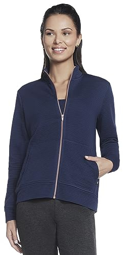 Skechers Women's Go Walk Hoodless Hoodie Jacket, Navy, XL