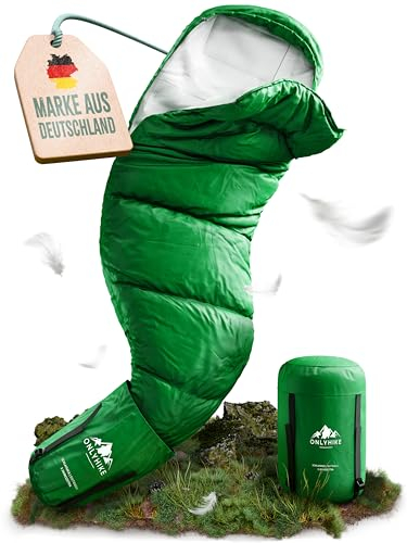 ONLYHIKE® Schlafsack Outdoor I [300GSM] Warmer & 1600g Leichter Schlafsack für Frühling, Herbst und Winter [-5°C bis 10°C] I Für eine kuschelig warme Nacht beim Camping, Outdoor & Reisen [Gr. M]