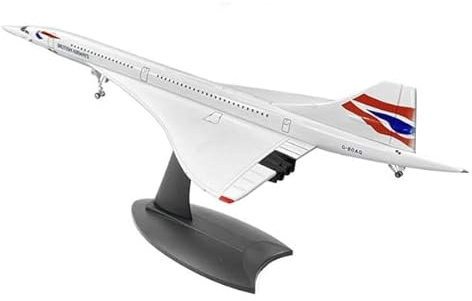 Kopinma 1/200 Concorde Supersonic Passenger Aircraft Air British Metal Aircraft Model Kit, Airplane Model for Display Collection or Gift