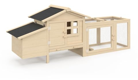 IDMarket - Poulailler sur pilotis avec enclos et pondoir en Bois