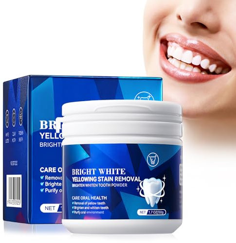 Polvere Sbiancante Denti, Sbiancamento Denti Professionale, Polvere Sbiancante per Denti, Rmuovi Tartaro Denti, Sbiancare e Pulizia Dei Denti e Alito Fresco,50g(Blu)