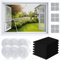 Axinyijia 6 Stück Fliegengitter Fenster150x130cm Mückennetz Fenster Fliegenschutz Insektenschutz mit 6 Rollen Selbstklebeband Mosquito Net Window (Schwarz)