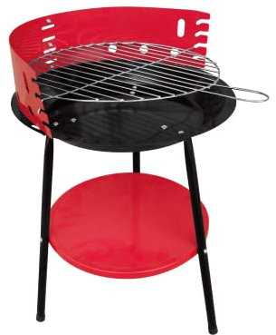 Garden Mile Parrilla redonda de acero de carbón vegetal de 14 pulgadas para patio, jardín, playa y picnic, parrilla ligera para acampar al aire libre con ajuste de 4 niveles, barbacoas independientes