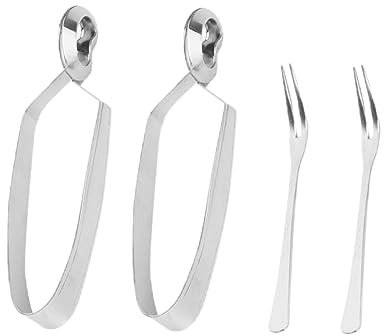 GLEAVI Pinzas de Acero Inoxidable Resistencia Oxidación y Protección Ambiental Juego de 4 para Caracoles Adecuado para Cena de Caracoles en Casa