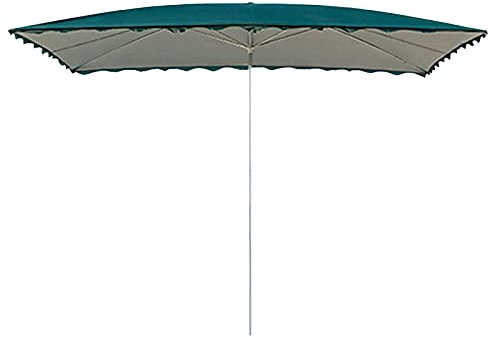 Parapluie de Parasol rectangulaire 10 Pieds, Grands parasols en Acier extérieur avec côtes levées, pour Restaurant Cafe, excl. Base (Couleur: Vert)