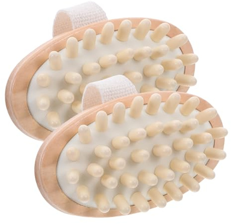 GANAZONO 2 Pièces Brosse de Massage en Matériau Naturel pour Shampooing et Exfoliation Du Chevelu Peigne Massant Doux pour Nettoyage Profond et Relaxation à la Maison Homme et Femme