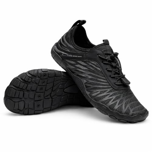 Bodybite BAREON Scarpe da donna a piedi nudi – Scarpe flessibili minimal, traspiranti e leggere, suola antiscivolo, per tutti i giorni e il tempo libero, Nero , 38 EU