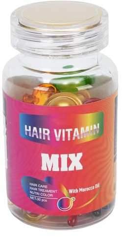 ZJchao 30 Capsule di Siero per Capelli Capsule di Olio Nutriente per Capelli Idratanti per Secchi Crespi Danneggiati con Olio di Argan