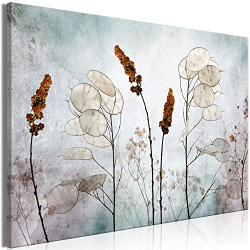 B&D XXL - Wandbilder XXL Abstrakt 90x60cm Vlies Leinwandbild 1 tlg Kunstdruck Wandbilder Wohnzimmer Leinwand Moderne Wanddekoration Design Wand Bild - Natur Wiese Feld Blätter Textur b-C-0811-b-a