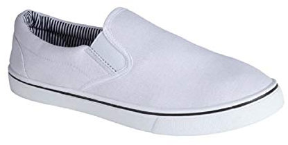 GladRags Mens Slip on Canvas Summer Shoes, Pumps, Trainers, White, Size 12