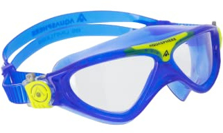 Aqua Sphere Vista JR |Lunettes de Natation pour enfants|Enfants 6 ans+ |Protection UV | Joint en Silicone |Verres Anti-buée et Anti-fuite| Garçon & Fille |Lunette de Piscine