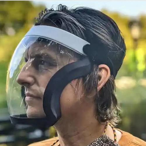 AMTOOCH Protective Face Shield Clear Anti Fog Full Mask,Reusable Dust Facemask Safety Protective for Work,Weed Whacking,Grass Cutting,with Replaceable Filters