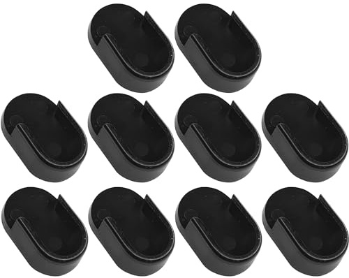 cyclingcolors 10 x oval rörhållare klädställhållare skåprör skåpstänger stång oval 30 x 15 mm plast, svart