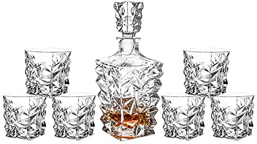 YOtat Verres À Whisky en Cristal, Ensemble De 6 Verres À L'Ancienne, pour Boire du Bourbon, du Whisky, des Cocktails, du Cognac, Cadeau pour Petit Ami (Type6)