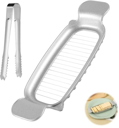 Coupe-beurre avec Pince à Fromage, Coupe-Fromage en Acier Inoxydable 304 Outil de Cuisine Multifonctionnel Coupe-Beurre Coupe-Fromage en Fil pour Fromages en Bloc et Beurre