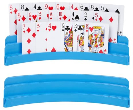 GHERPTE 2 Pack Three-Layer Design Playing Cards Holders，Playing Card Holder for Kids Adults Hands Free Card Holder for Family Card Game Nights Poker Parties