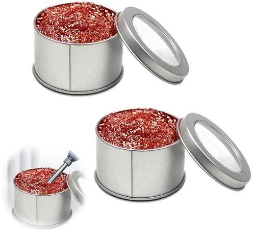 2 Pièces Fer A Souder Nettoyant Pour Panne,Etain A Souder Activateur De Panne,Laiton Fer A Souder Etain Nettoyant,Pas Besoin D'Ajouter D'Eau Flux Soudure éPonge à Souder,Soudure Accessoires