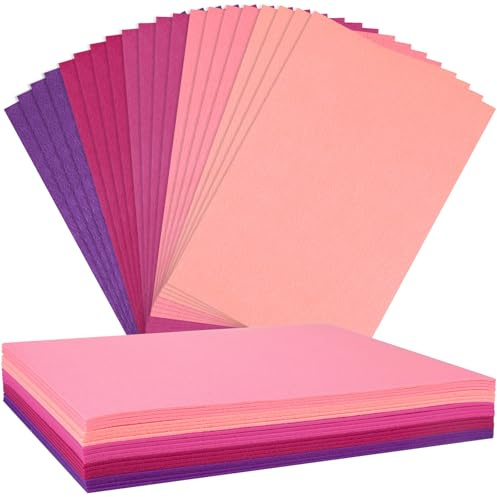 NEBURORA 2mm Thick Felt Sheets for Crafts 20 Pcs Stiff Felt for Crafts, Pink Felt Fabric Sheets Patchwork Sewing Craft Supplies (Pink Series)