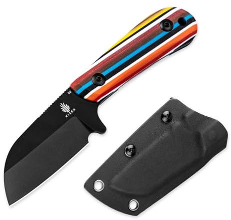 Kizer Deckhand Couteau à Lame Fixe avec Étui, Lame D2 Couteau de Camping Manche G10, Couteaux EDC pour Hommes et Femmes, Couteaux de Camping, Randonnée et Survie en Plein Air 1062M3