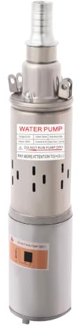 Fyssnn Solvattenpump rostfritt stål 12 V 180 W 1,2 m³/h 30 m djupbrunnspump med kopparmotor och 17 m kabel, dränkbar pump för damm trädgård jordbruk, IP68