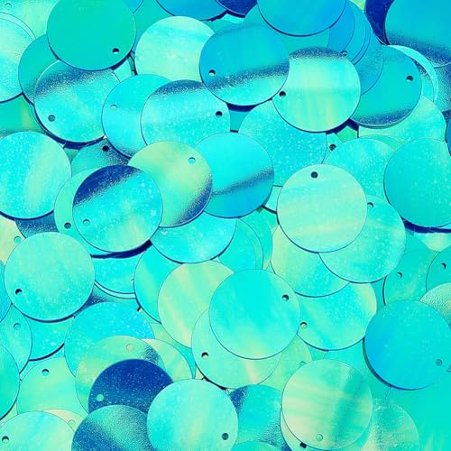 SUNNYCLUE Ca. 80g Große Flache Pailletten Runde Pailletten Mit Löchern 20mm Lose Schillernde Kristall Applikation Pailletten Flitter Zum Nähen Basteln DIY Stickerei Kleidung Schmuckherstellung Urlaub