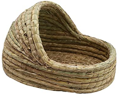 FLCPJGV Hamster Nest Madriguera Tipo de Paja Natural Cama Cómoda Respirable para Hámsteres Y Conejo Accesorio de Jaula Seguro Y Resistente Ade, 35cmx23cm