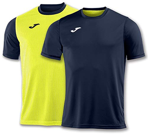 Joma Garçon Combi T-shirt Equip. M/C, Bleu Marine - Jaune, 6XS-5XS EU