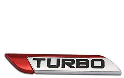 DSYCAR 3D Metall TURBO Turbocharged Auto Aufkleber Logo Emblem Abzeichen Aufkleber Aufkleber Auto Styling DIY Dekoration Zubehör für Universal Cars Moto Fahrrad Auto Styling Dekorative Zubehör (Rot)