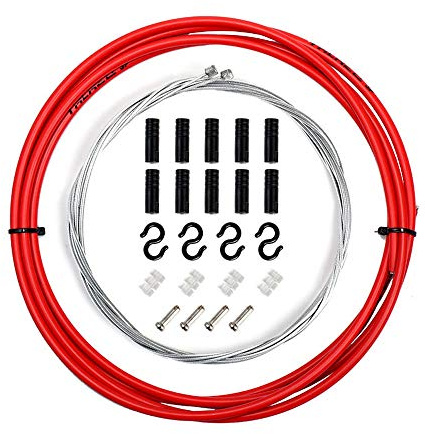 Ensemble de câbles de changement de vitesse universels pour dérailleur Shimano Sram/VTT vélo de route (rouge)