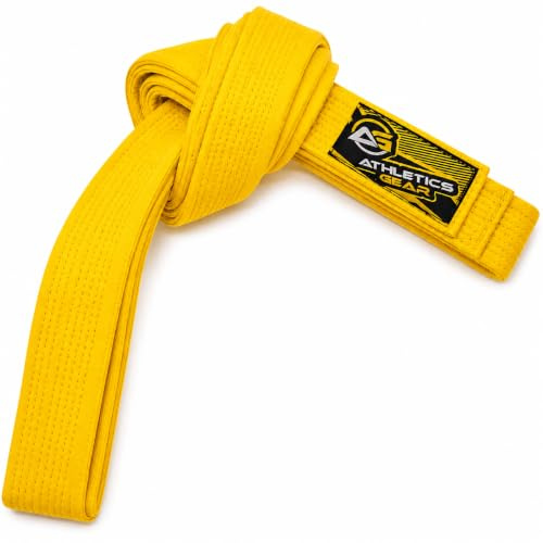 Kampsport karatebälte, 100 % bomull med flera sömmar för BJJ, Judo, Taekwondo och Karate (gul, 320)