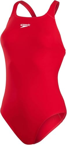 Speedo Mujer Bañador Eco Endurance+ Medalist | Corte Deportivo | Diseño clásico | Tejido Reciclado | Resistente al Cloro | Más flexibilidad Fed Red 28