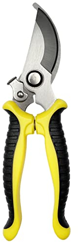 Newaner Sécateur, cisailles antidérapantes avec poignée de verrouillage Cisailles à branches de fleurs de jardin de réparation professionnelle, cisailles à branches multifonctionnelles（Jaune）