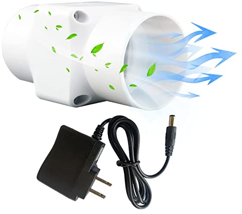 BiiKoon 2 Inch Duct Fan 12V Inline Vent Fan 6W Bathroom Exhaust Blower Fan 2“/50Mm Air Extractor Fan 22Cfm Ventilation Exhaust Diffuser Fan for Air Heating Cooling Booster Attic Kitchen Grow Tent