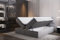 TRADA Palermo Boxspringbett 180x200 Grau mit Bettkästen H3 Matratze mit Topper