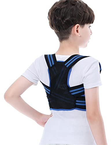 CHUNYU Verstellbare Stützgurte für den unteren oberen Rücken, Glätteisen für Studenten, helfen dabei, eine Gute Körperhaltung beizubehalten (Farbe: Weiß, Größe: Klein)
