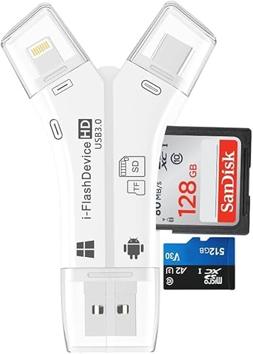USB3.0 SD Card Reader Trail Camera Viewer fino a 100MB/s in lettura, lettore di schede di memoria portatile per la stagione di caccia Supporto SD/TF per iPhone/Android/Mac/Camera